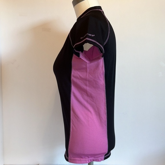 Surfware Hawaiian Classics Black & Pink Short Sleeve Surf Shirt Women’s Large - Picture 4 of 6